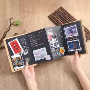 10 페 아코디언 접이식 diy 작은 사진 앨범 이 크래프트 종이 성장 기념품 책 크리 에이 티브 선물 유형