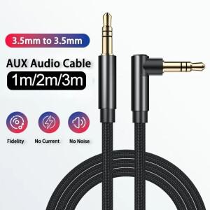 0.5/1/2/3 미터 울트라 긴 3.5mm Aux 오디오 케이블 직각 남성-남성 보조 잭 HiFi 코드 자동차 휴대폰 헤드