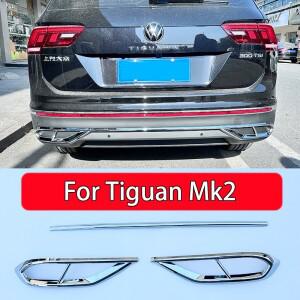 [호환품]Vw Tiguan  Mk2 크롬 배기 디퓨저 자동차 액세서리 TSI TDI 하이 라인 MK2 ABS stying