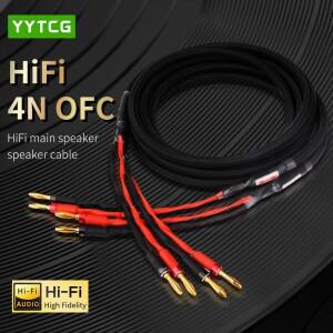 YYTCG 한 쌍의 HIFI 스피커 오디오 케이블 적합한 바나나 플러그 케이블이있는  4N OFC 와이어