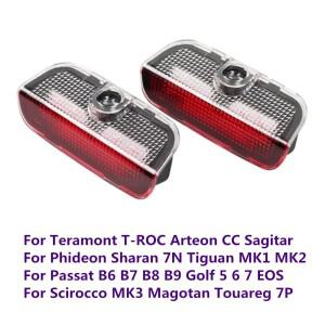 [호환품]VW Arteon CC 골프 용 2PCS 5 6 7 Jetta MK5 MK6 MK7 Touran 5T1 EOS LED 자동차 도어 경고 환영