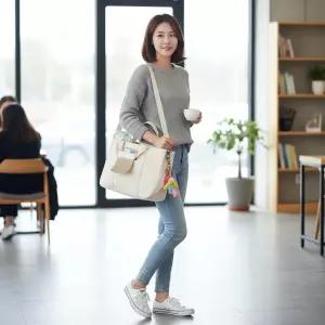 대용량 캔버스 이너백 기저귀가방 유모차정리함 텀블러 숄더백