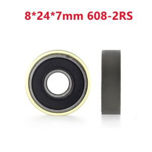 폴리우레탄 PU 608 저소음 롤러 베어링 마찰 도르래  고무 608-2RS 8x24x7mm 10 개 50 개