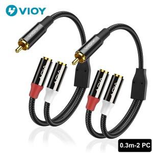 RCA Y-스플리터 익스텐션 코드  TV CD 플레이어 홈 시어터 등용 서브우퍼 케이블  ~ 스테레오 오디오 Y-어