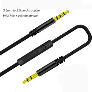 오디오 케이블 3.5mm-잭 스피커 라인 Aux 수-수 마이크  볼륨 조절  아이폰호환 삼성호환 헤드폰 자동차용