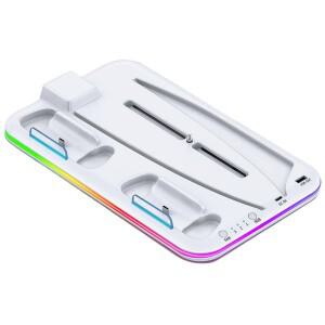 [호환품]게임패드 데스크 지원 게임 헬멧 랙 컨트롤러 냉각 스테이션 수납함 디스크(RGB 라이트 포함) PS V
