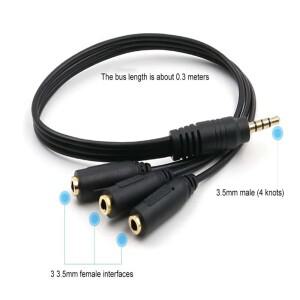 3.5mm 1개의 남성 - 3개의 여성 3방향 포트 Aux 멀티 오디오 케이블 헤드폰 이어폰 분배기 어댑터 잭 허브