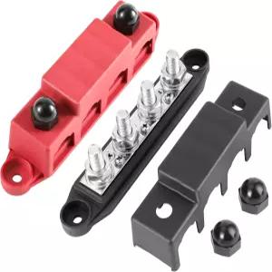 화즈 3 /8 4 스터드 파워 분배 블록 250A 12V 커버 - 자동차 RV 트럭 해양 보트에 이상적임 효율적인 버스