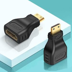 미니 소형 HDMI 호환 변환기 남성-표준 연장 케이블 어댑터 여성-남성 금도금 1080P 1/2/5피스