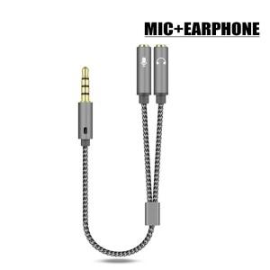 컴퓨터 잭용 오디오 분배기 케이블  3.5mm 1 수-2 암 마이크 Y AUX 헤드셋 어댑터 2 인