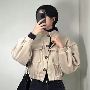 자켓 여자 가을 점퍼 간절기 여성 코트 크롭 아우터 잠바 밴딩 숏 재킷 3color