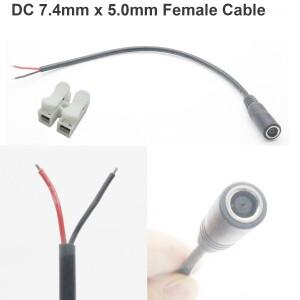 1개 DC 전원 7.4mm x 5.0mm 암잭 - 무도금 주석 와이어 18AWG 30cm 케이블 노트북 CCTV 카메라 LED 스트립