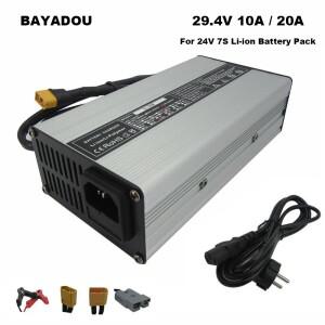 24V 10A 20A 리튬 이온 고속 충전기 볼트 7S 5A 에너지 저장 RV 태양광 시스템 배터리 XT60 커넥터