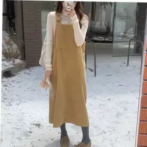 LL 멜빵 롱원피스 코듀로이 원피스 D138