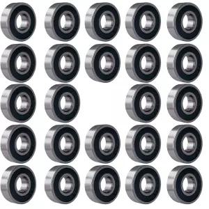 톤엠피 24 PCS 608-2RS 볼 베어링 이중 고무 밀폐 미니어처 딥 그루브 8mm x 608