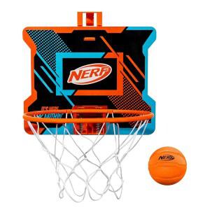 NERFOOP 슬램 미니 농구 후프 세트 - NERF 폼 농구가 포함된 프로 스프링 로드 림으로 덩크슛에 적합 완벽한 침실 + 사무용 액세서리