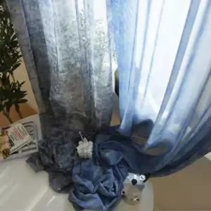 [텐바이텐]국내제작 블루마블 워터컬러 쉬폰 시어커튼 감성 거실 가리개
