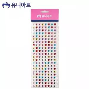 [셀러에이드]큐빅 하트 스티커 데코 파츠 문구 다이어리 꾸미기