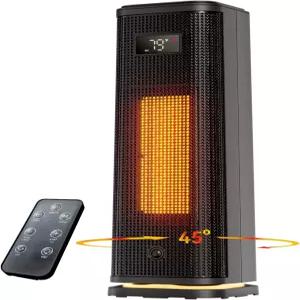 실내용 스페이스 히터 15.9인치 휴대용 1500W 고속 난방 PTC 세라믹 12시간 타이머 온도 조절기 4가지 모드