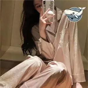 잠옷 부드러운 실크 파자마 여성 홈웨어 여름 캐주얼