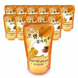 맑은나라 오렌지 설거지 주방세제 리필 1kg 12개입 주방세제