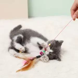 [하프클럽/알티피아]고양이 깃털 낚시대 탄성 와이어 흔들리는 사냥 놀이용 장난감 세트