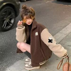 캠핑자켓 후리스 겨울 뽀글이점퍼 따뜻한 소매 여성