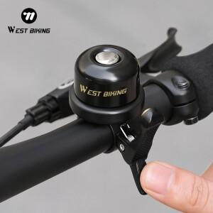 웨스트 바이킹 도난 방지 자전거 벨 에어태그 홀더 포함 구리 알루미늄 라우드 혼 경고 안전 알람 MTB 로