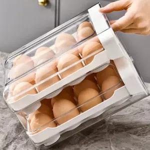달걀 트레이 계란 보관 함 32구 2단 투명 화이트 공간 활용 egg tray cabinet