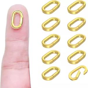 OHINGLT 10Pcs 카라비너 클립 펜던트 걸쇠 - 18K 골드 목걸이 및 잠금 여성용 팔찌 참 커넥터