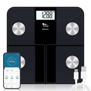 히말리 스마트 충전식 체지방 체중계, 정확한 BMI 체중계를 위한 디지털 욕실 체중계 블루투스, 앱 포함 근육량 구성 모니터, 400파운드