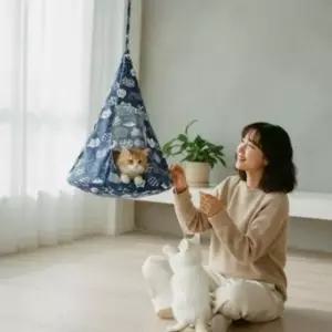 고양이 해먹 캣타워 방석 텐트형 애완묘 포근한 침대 쿠션