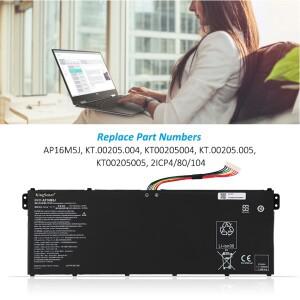 KingSener 노트북 배터리, Aspire 3 A315-21 AP16M5J, ACER 1, KT.00205.004, 7.7V, 4810mAh, 37WH