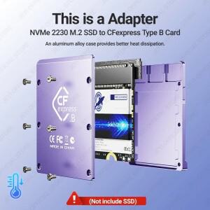 JEYI CF-Express 타입 B-2230 NVMe M.2 SSD 어댑터, PCIe 4.0 확장 메모리 카드, 캐논 니콘 Z6, R3, R5 용