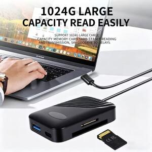 8in 1 USB3.0 타입-C 카드 리더, 고속 멀티 메모리 어댑터, 노트북 PC 안드로이드 폰용 SD TF 마이크로 CF