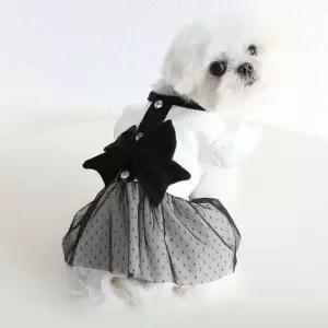 [반려패션] 반려견 리본 원피스 외출 실내 옷 강아지