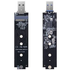 M.2 SATA/NVMe SSD-USB 3.1 어댑터 PCI-E-USB 외부 변환기 카드 10Gbps Gen 2 유형 A