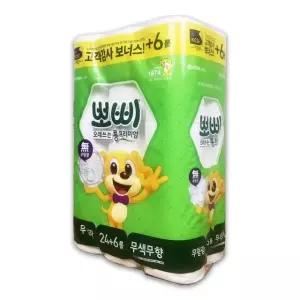뽀삐 프리미엄 2겹 30M 30롤 화장지 휴지 1개 - O 24롤 2겹 (W9E1D0D)