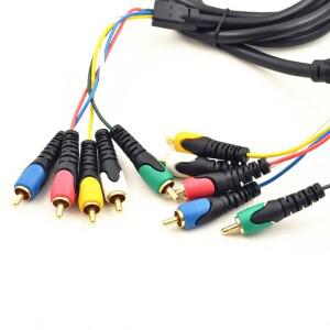 오디오 AV 케이블, 1.8M 금도금 5 RCA 수 RGB 코드 스플리터, DVD VCR CD 플레이어, 홈 시어터 와이어 연