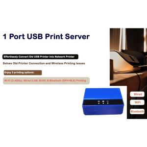 A96I-Wifi 이더넷 Bluetooth 인쇄 서버, USB 프린터를 무선 변환하세요. EU 플러그