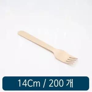 고품질 나무포크 140(중) c형 200개 일회용수저 플라스틱수저 (W369B1D)