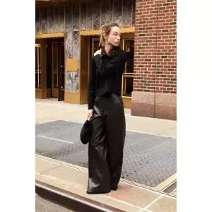 자라 ZARA 페이크 퍼 칼라 니트 재킷 - 블랙 923978