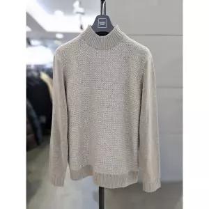 [바쏘옴므] 남자 반폴라 베이지 울혼방 모크넥 니트 WSZ4WN20