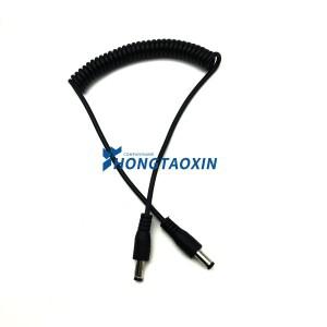 수-암 플러그 전원 코일 케이블, LED 스트립 CCTV용 익스텐션 용수철 코드, DC 5.5mm x 2.1mm,