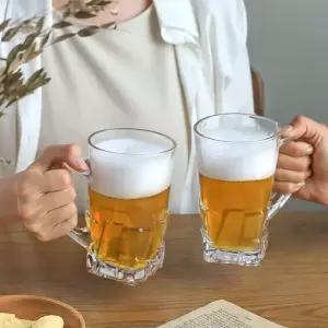감성 비어글라스 580ml 맥주컵 유리컵 손잡이 머그컵 특이한유리컵 (WC46A84)