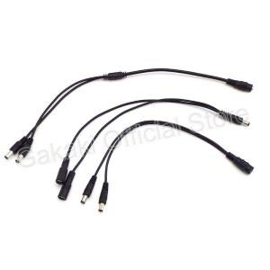 12V DC 전원 분배기 연장 케이블, 5.5x2.1mm 잭 플러그 수 암 커넥터, CCTV 카메라 LED 라이트 스트립 AC