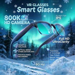 스마트안경 새로운 울트라 AI 스마트 카메라 8K 플레이어 통화 블루투스 선글라스 스포츠 터치 남녀공용 음악 800MP 비디오 GPT 안경