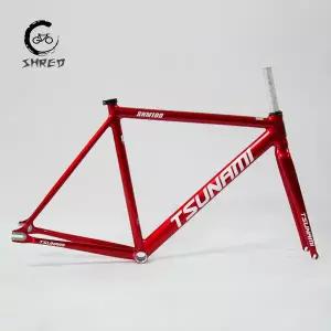 자전거프레임 쓰나미 SNM100 프레임 세트 700C 알루미늄 고정 기어 포크 트랙 Fixie 자전거 49CM 52CM 55CM