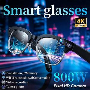 스마트안경 4K 울트라 HD 800만 번역 녹화 32GB 화소 AI WIFI 비디오 스마트 카메라 선글라스 남녀 메모리 전송 공용 안경