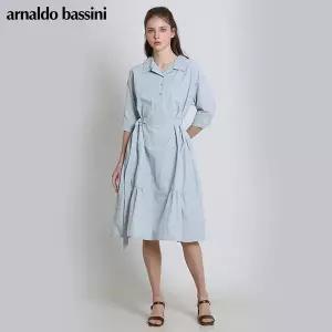 [아날도바시니(ARNALDO BASSINI)] 보누르 더블포켓 셔링플레어 원피스 (택가격: 138000원)